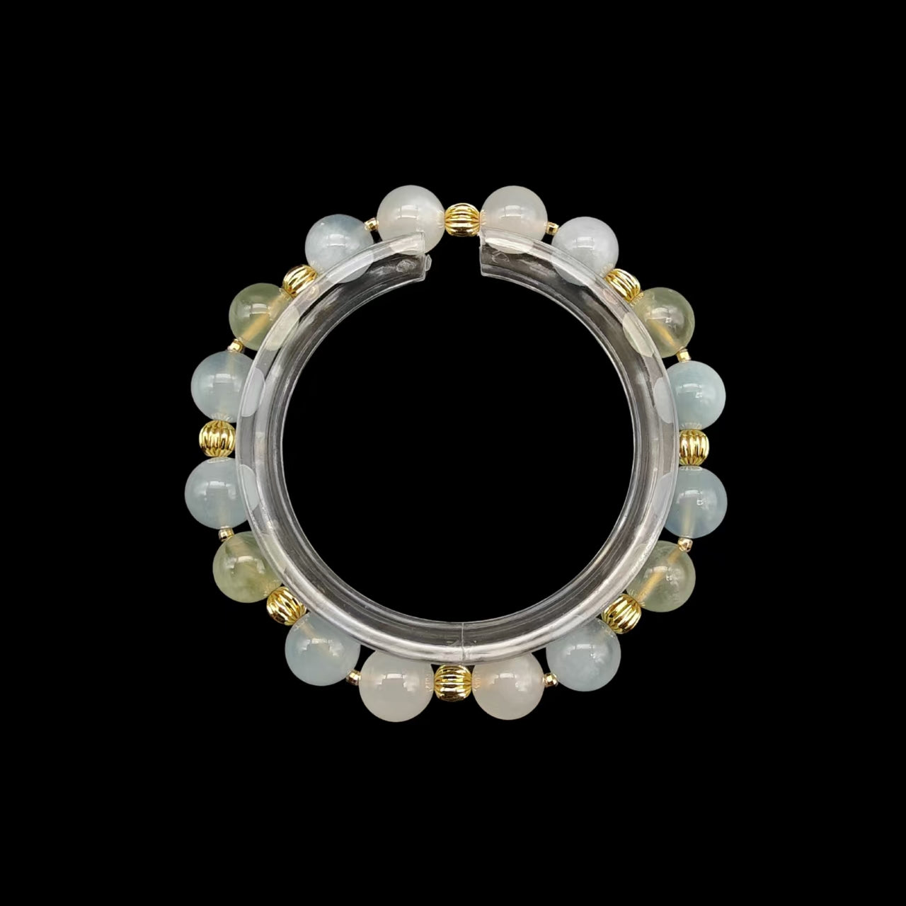 OneCrystal-Zodiac NHE Flow Crystal Beads Series Aquarius-Vitality Bracelet-*Clear Spring Pulse*
