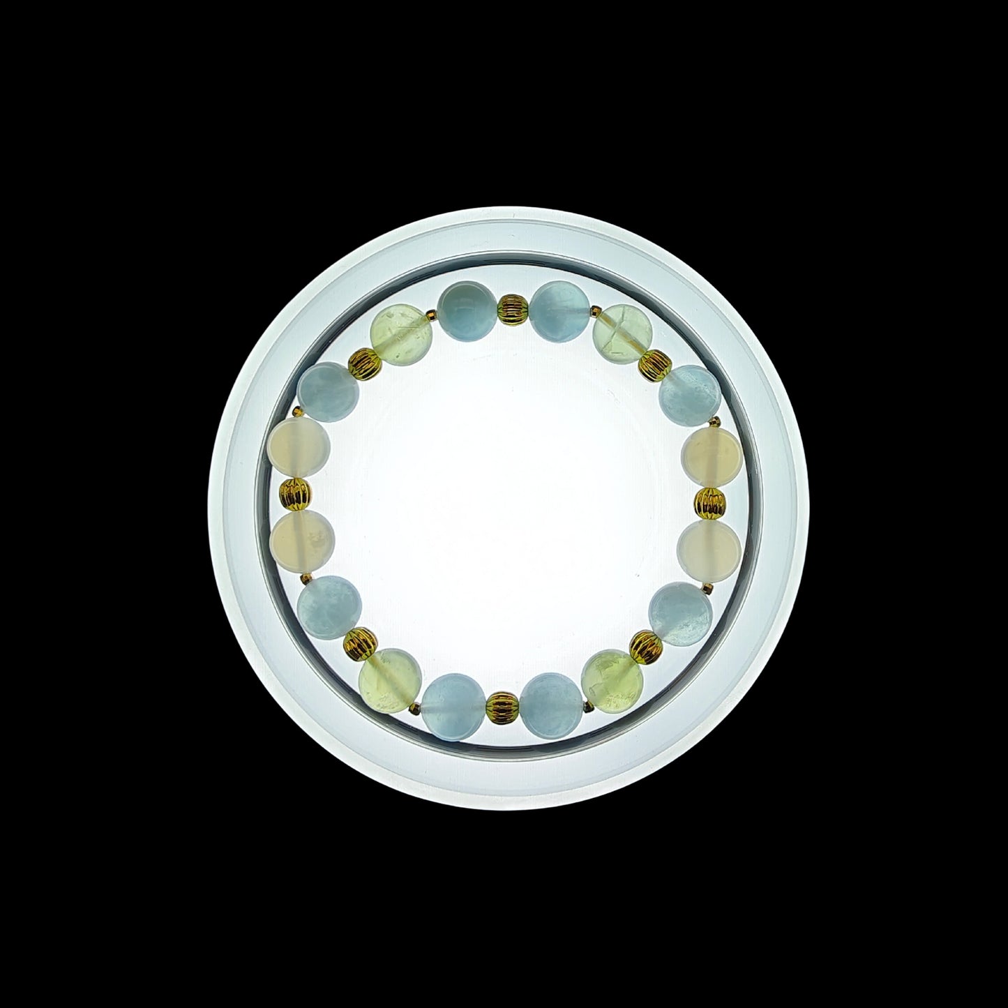 OneCrystal-Zodiac NHE Flow Crystal Beads Series Aquarius-Vitality Bracelet-*Clear Spring Pulse*