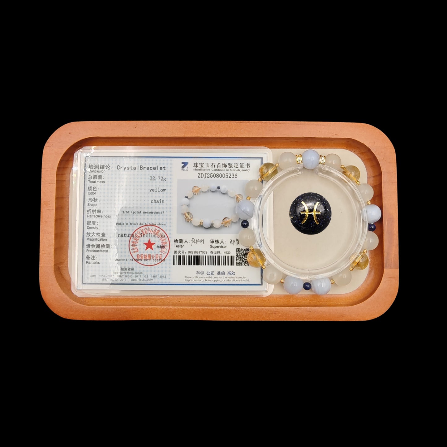 OneCrystal-Zodiac NHE Flow Crystal Beads Series Pisces-Momentum Bracelet-*Tide Guide*