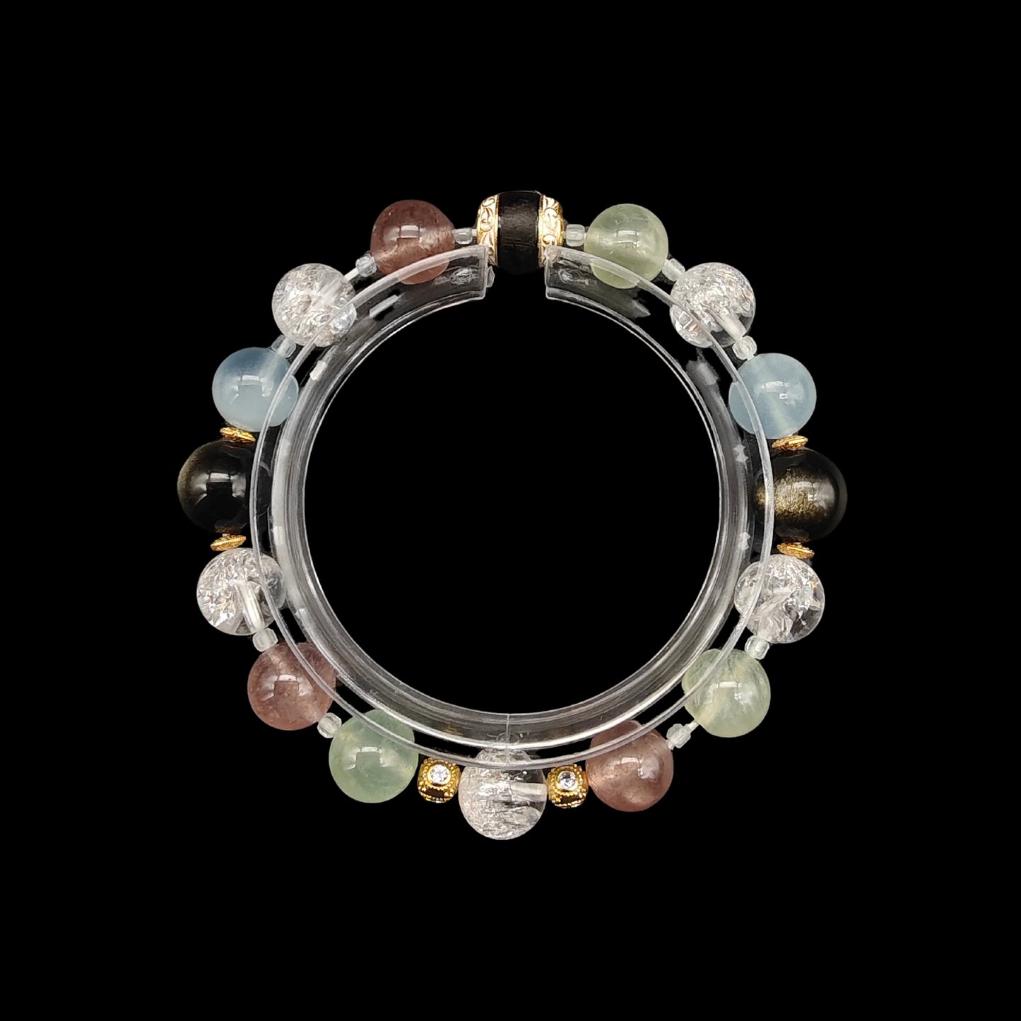 OneCrystal-Zodiac NHE Flow Crystal Beads Series Aquarius-Alignment Bracelet-*Galaxy Ripple*