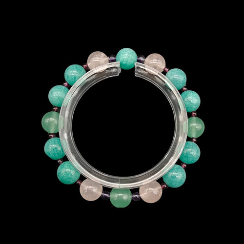 OneCrystal-Zodiac NHE Flow Crystal Beads Series Aquarius-HeartFire Bracelet-*Honeyed Spectrum*