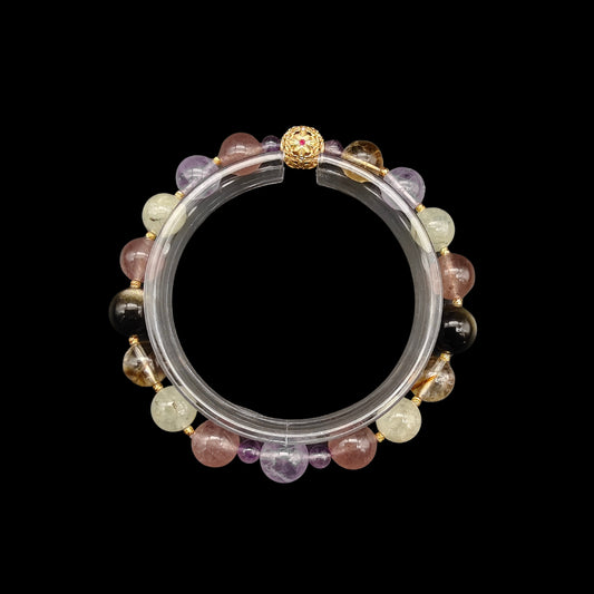 OneCrystal-Zodiac NHE Flow Crystal Beads Series Aries-Alignment Bracelet-*Élan Flare*