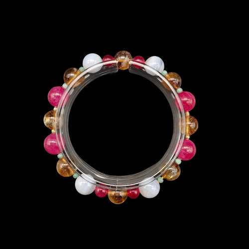 OneCrystal-Zodiac NHE Flow Crystal Beads Series Gemini-Momentum Bracelet-*Clover Loop*