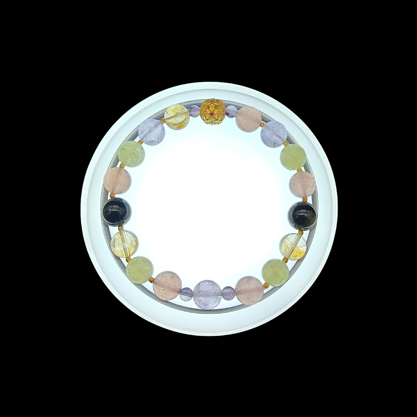 OneCrystal-Zodiac NHE Flow Crystal Beads Series Aries-Alignment Bracelet-*Élan Flare*