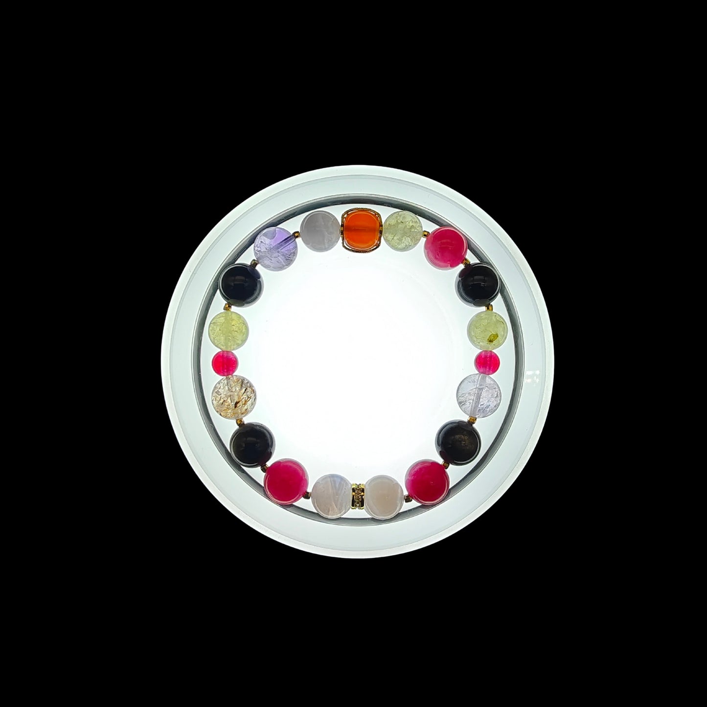 OneCrystal-Zodiac NHE Flow Crystal Beads Series Taurus-Alignment Bracelet-*Abundance Trinity Key*