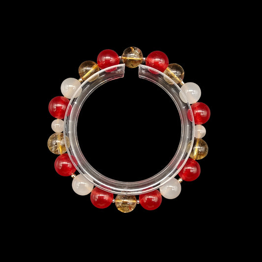 OneCrystal-Zodiac NHE Flow Crystal Beads Series Leo-Vitality Bracelet-*Sunrise Ignition*