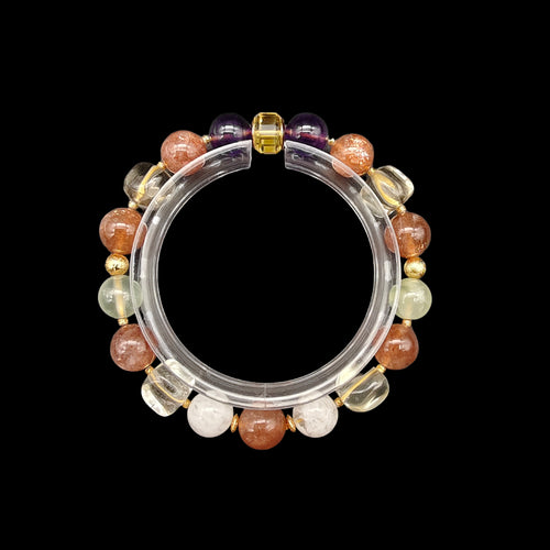 OneCrystal-Zodiac NHE Flow Crystal Beads Series Leo-Alignment Bracelet-*Golden Symphony*