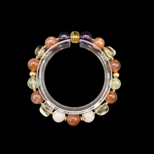 OneCrystal-Zodiac NHE Flow Crystal Beads Series Leo-Alignment Bracelet-*Golden Symphony*