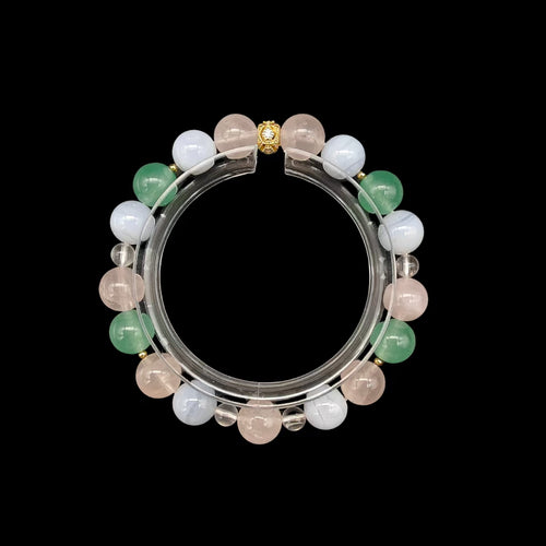 OneCrystal-Zodiac NHE Flow Crystal Beads Series Virgo-HeartFire Bracelet-*Honey Dawn*