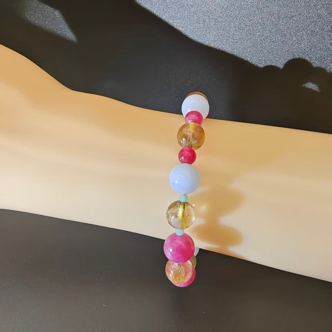 OneCrystal-Zodiac NHE Flow Crystal Beads Series Gemini-Momentum Bracelet-*Clover Loop*