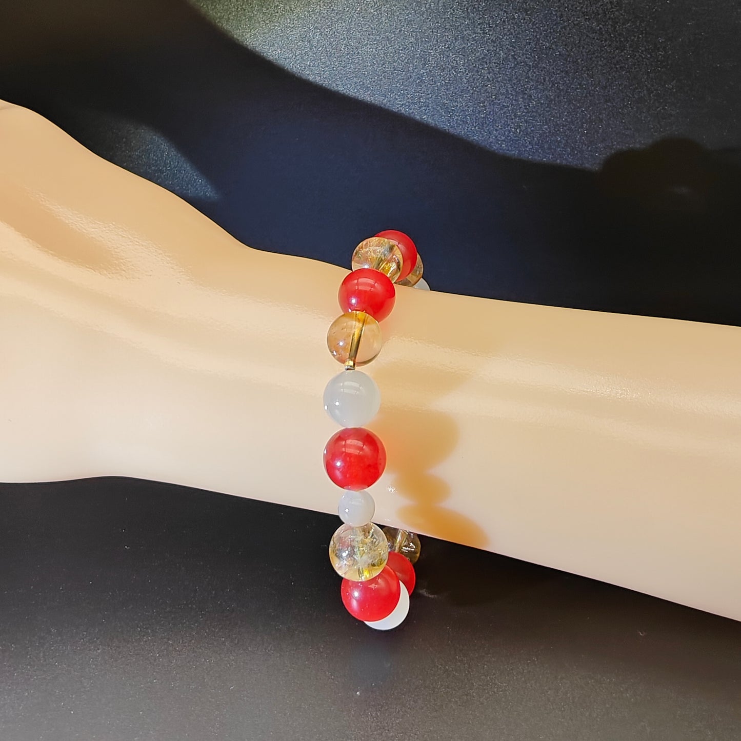 OneCrystal-Zodiac NHE Flow Crystal Beads Series Leo-Vitality Bracelet-*Sunrise Ignition*