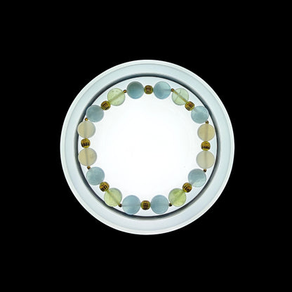 OneCrystal-Zodiac NHE Flow Crystal Beads Series Aquarius-Vitality Bracelet-*Clear Spring Pulse*