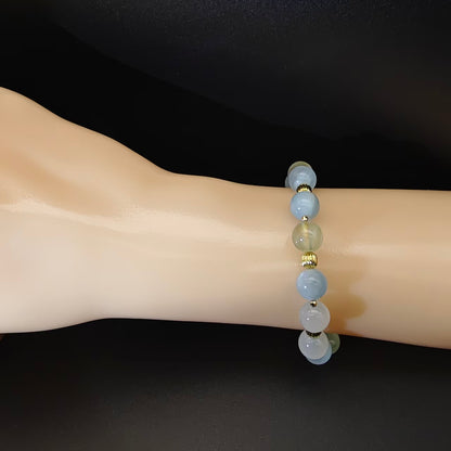 OneCrystal-Zodiac NHE Flow Crystal Beads Series Aquarius-Vitality Bracelet-*Clear Spring Pulse*
