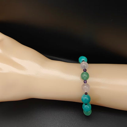 OneCrystal-Zodiac NHE Flow Crystal Beads Series Aquarius-HeartFire Bracelet-*Honeyed Spectrum*