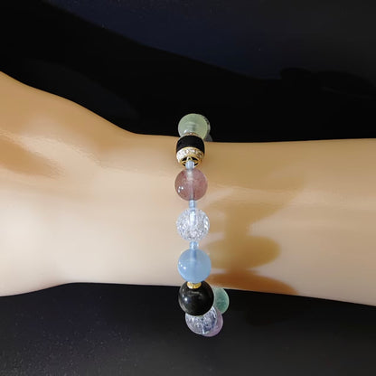 OneCrystal-Zodiac NHE Flow Crystal Beads Series Aquarius-Alignment Bracelet-*Galaxy Ripple*