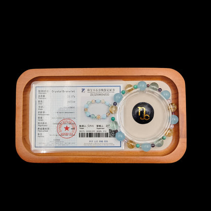 OneCrystal-Zodiac NHE Flow Crystal Beads Series Capricorn-HeartFire Bracelet-*Soul Sister*