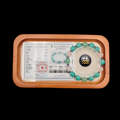 OneCrystal-Zodiac NHE Flow Crystal Beads Series Aquarius-HeartFire Bracelet-*Honeyed Spectrum*