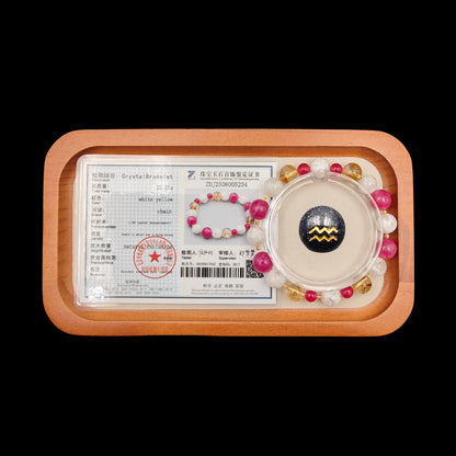 OneCrystal-Zodiac NHE Flow Crystal Beads Series Aquarius-Momentum Bracelet-*Flow Navigator*