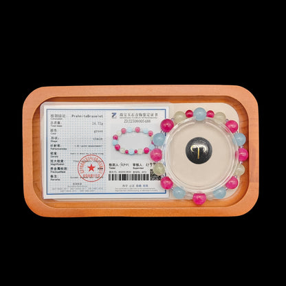 OneCrystal-Zodiac NHE Flow Crystal Beads Series Aries-HeartFire Bracelet-*Lava Whisper*