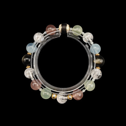 OneCrystal-Zodiac NHE Flow Crystal Beads Series Aquarius-Alignment Bracelet-*Galaxy Ripple*