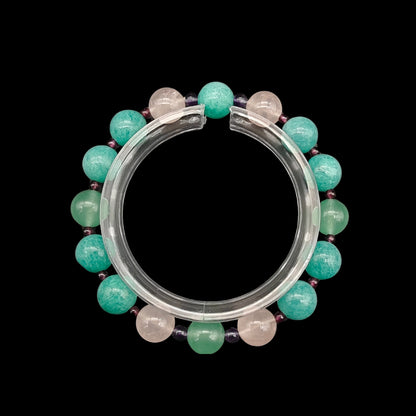 OneCrystal-Zodiac NHE Flow Crystal Beads Series Aquarius-HeartFire Bracelet-*Honeyed Spectrum*