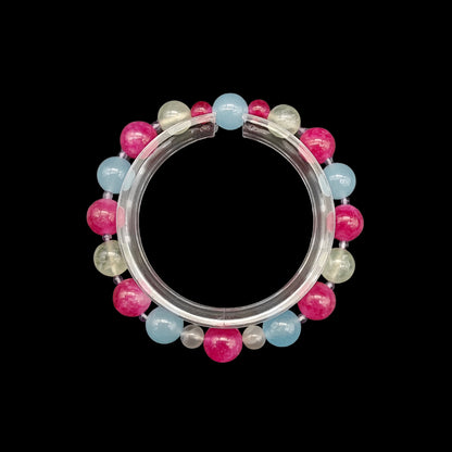 OneCrystal-Zodiac NHE Flow Crystal Beads Series Aries-HeartFire Bracelet-*Lava Whisper*