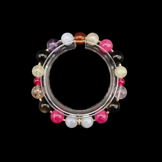 OneCrystal-Zodiac NHE Flow Crystal Beads Series Taurus-Alignment Bracelet-*Abundance Trinity Key*