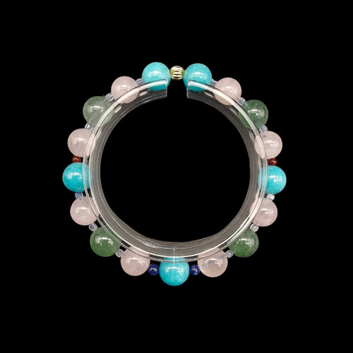 OneCrystal-Zodiac NHE Flow Crystal Beads Series Gemini-HeartFire Bracelet-*Spark Dialogue*