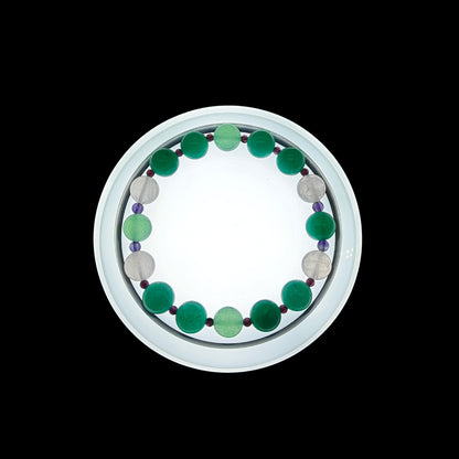 OneCrystal-Zodiac NHE Flow Crystal Beads Series Aquarius-HeartFire Bracelet-*Honeyed Spectrum*