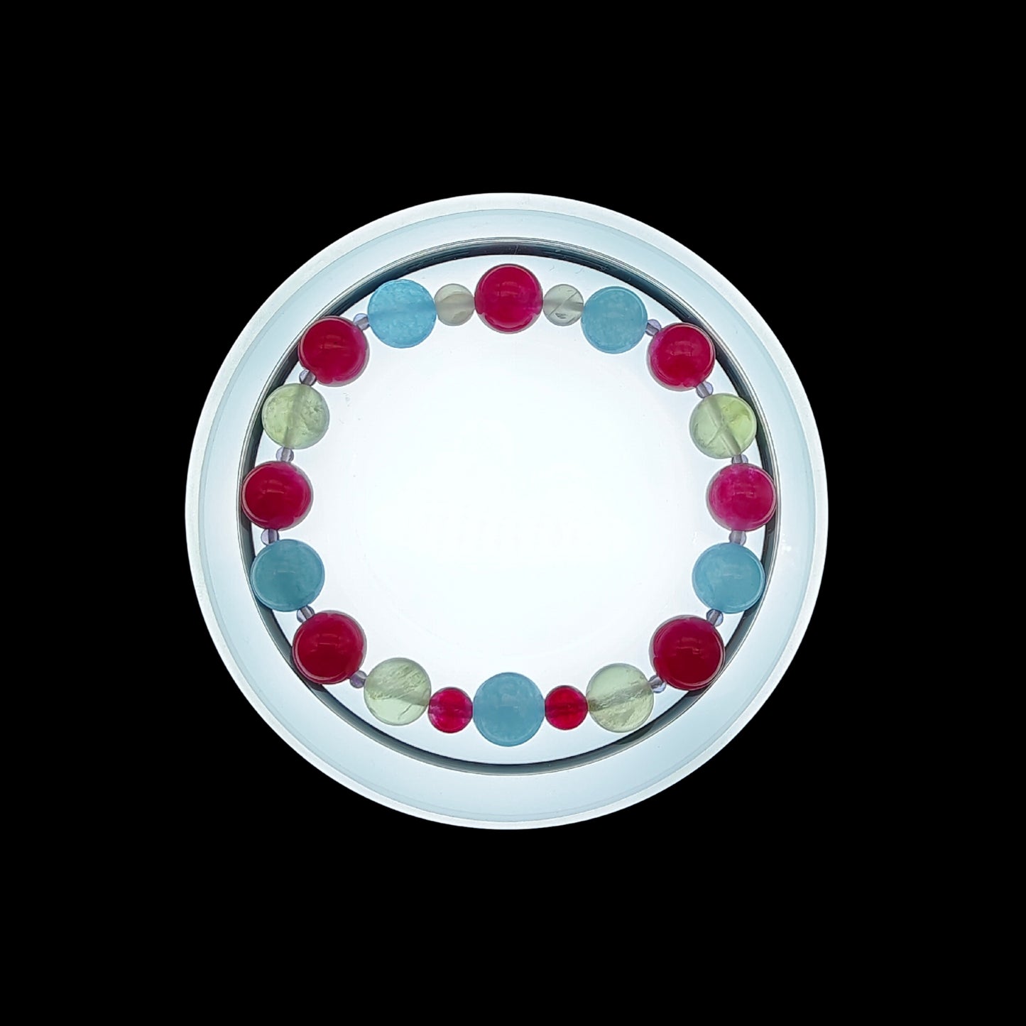 OneCrystal-Zodiac NHE Flow Crystal Beads Series Aries-HeartFire Bracelet-*Lava Whisper*