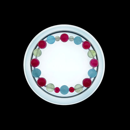 OneCrystal-Zodiac NHE Flow Crystal Beads Series Aries-HeartFire Bracelet-*Lava Whisper*