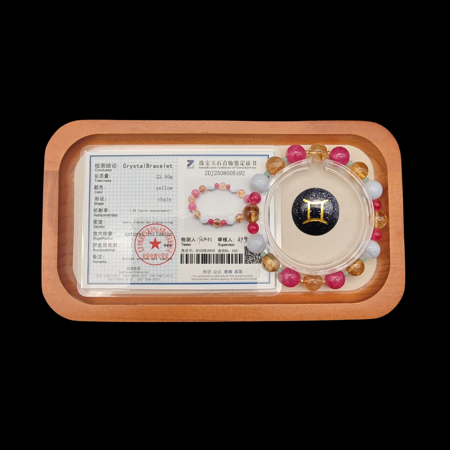 OneCrystal-Zodiac NHE Flow Crystal Beads Series Gemini-Momentum Bracelet-*Clover Loop*