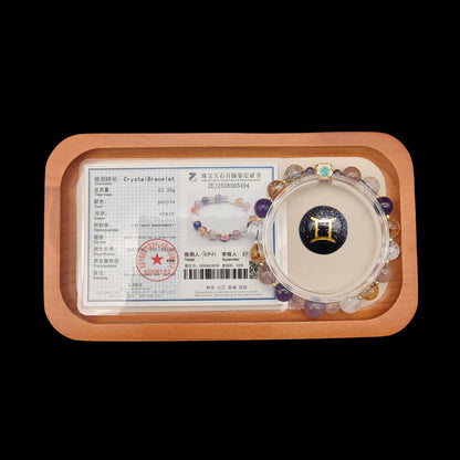 OneCrystal-Zodiac NHE Flow Crystal Beads Series Gemini-Alignment Bracelet-*Celestial Strings*