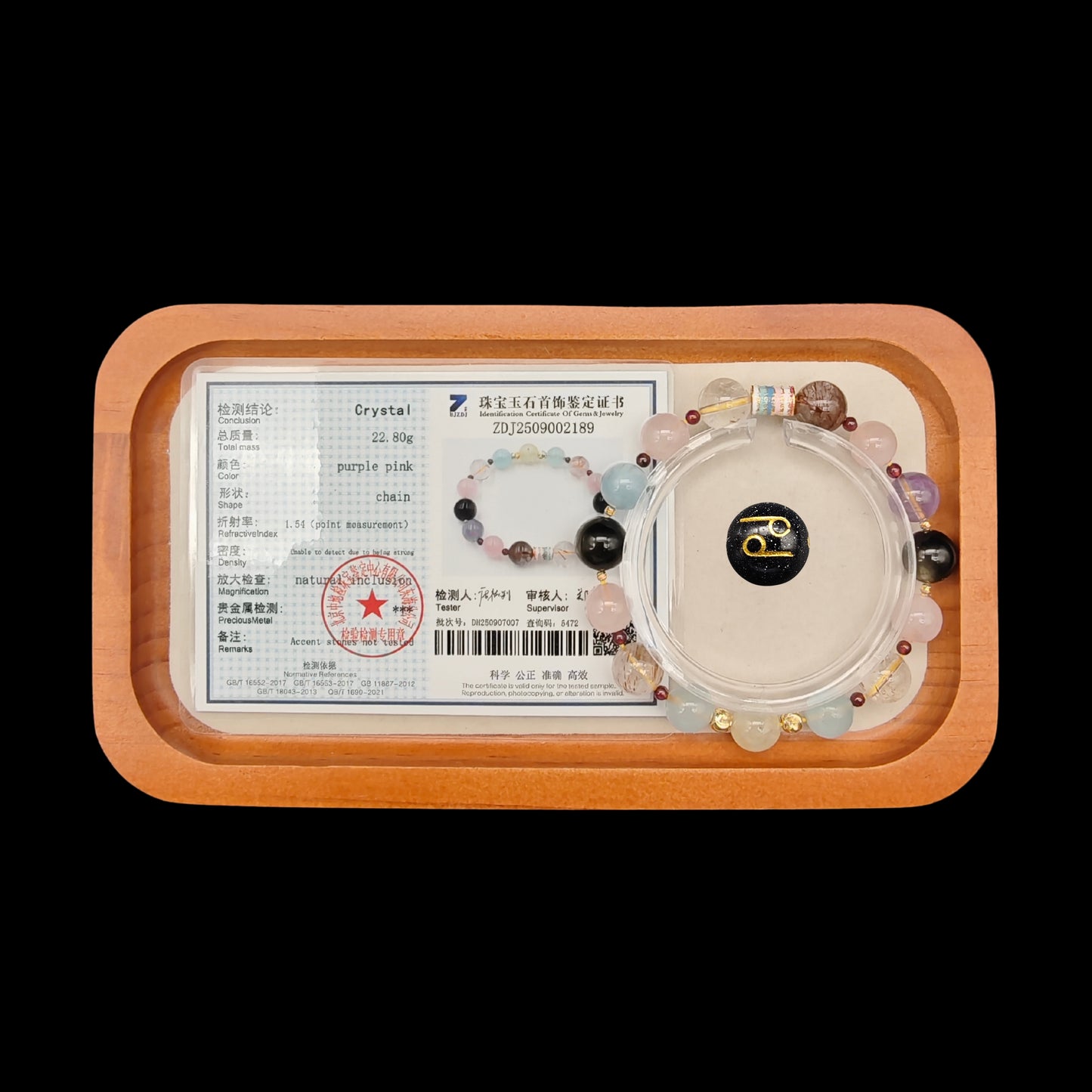 OneCrystal-Zodiac NHE Flow Crystal Beads Series Cancer-Alignment Bracelet-*Moonrise Symphony*