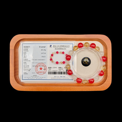 OneCrystal-Zodiac NHE Flow Crystal Beads Series Leo-Vitality Bracelet-*Sunrise Ignition*