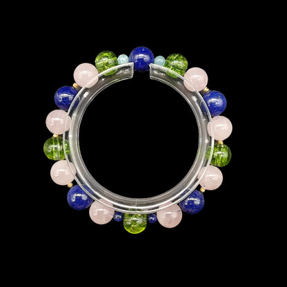 OneCrystal-Zodiac NHE Flow Crystal Beads Series Leo-HeartFire Bracelet-*Golden Embrace*