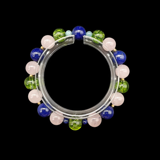 OneCrystal-Zodiac NHE Flow Crystal Beads Series Leo-HeartFire Bracelet-*Golden Embrace*