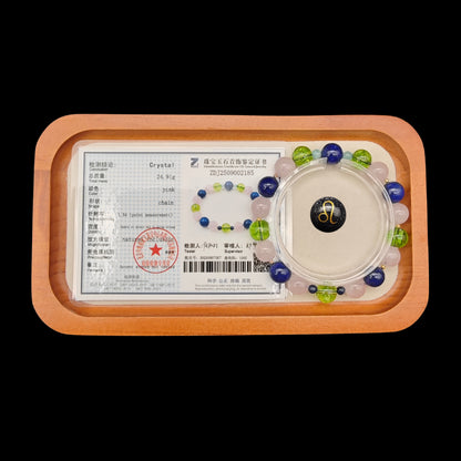 OneCrystal-Zodiac NHE Flow Crystal Beads Series Leo-HeartFire Bracelet-*Golden Embrace*