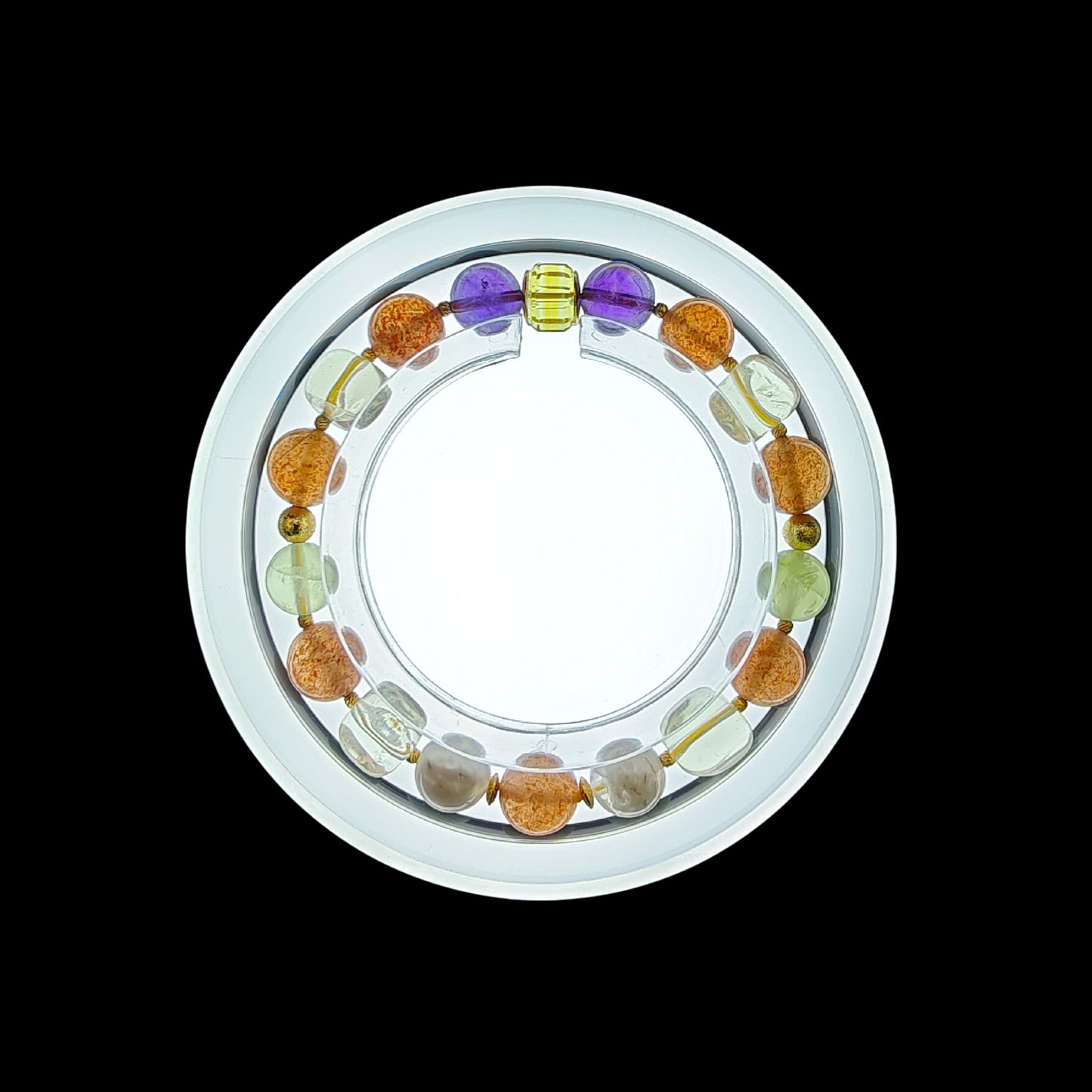 OneCrystal-Zodiac NHE Flow Crystal Beads Series Leo-Alignment Bracelet-*Golden Symphony*