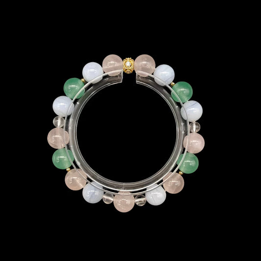 OneCrystal-Zodiac NHE Flow Crystal Beads Series Virgo-HeartFire Bracelet-*Honey Dawn*