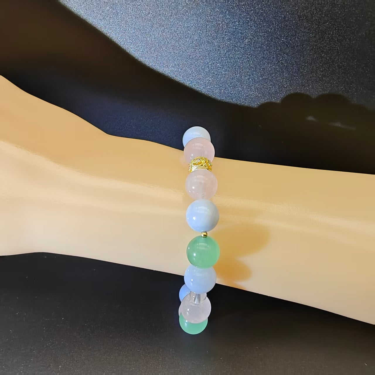 OneCrystal-Zodiac NHE Flow Crystal Beads Series Virgo-HeartFire Bracelet-*Honey Dawn*