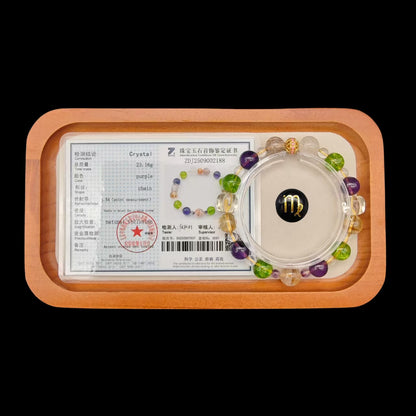 OneCrystal-Zodiac NHE Flow Crystal Beads Series Virgo-Alignment Bracelet-*Harmony Bloom*