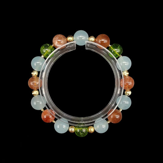 OneCrystal-Zodiac NHE Flow Crystal Beads Series Libra-HeartFire Bracelet-*Lovers’ Halo*