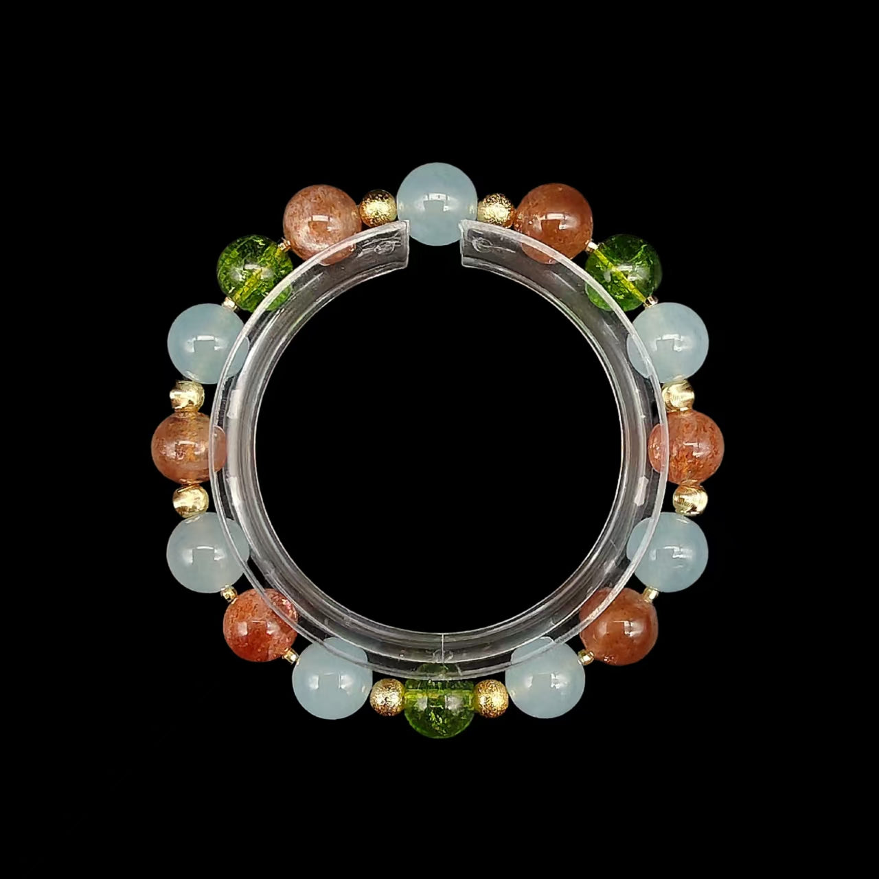 OneCrystal-Zodiac NHE Flow Crystal Beads Series Libra-HeartFire Bracelet-*Lovers’ Halo*