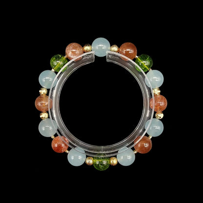 OneCrystal-Zodiac NHE Flow Crystal Beads Series Libra-HeartFire Bracelet-*Lovers’ Halo*