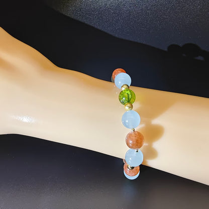 OneCrystal-Zodiac NHE Flow Crystal Beads Series Libra-HeartFire Bracelet-*Lovers’ Halo*