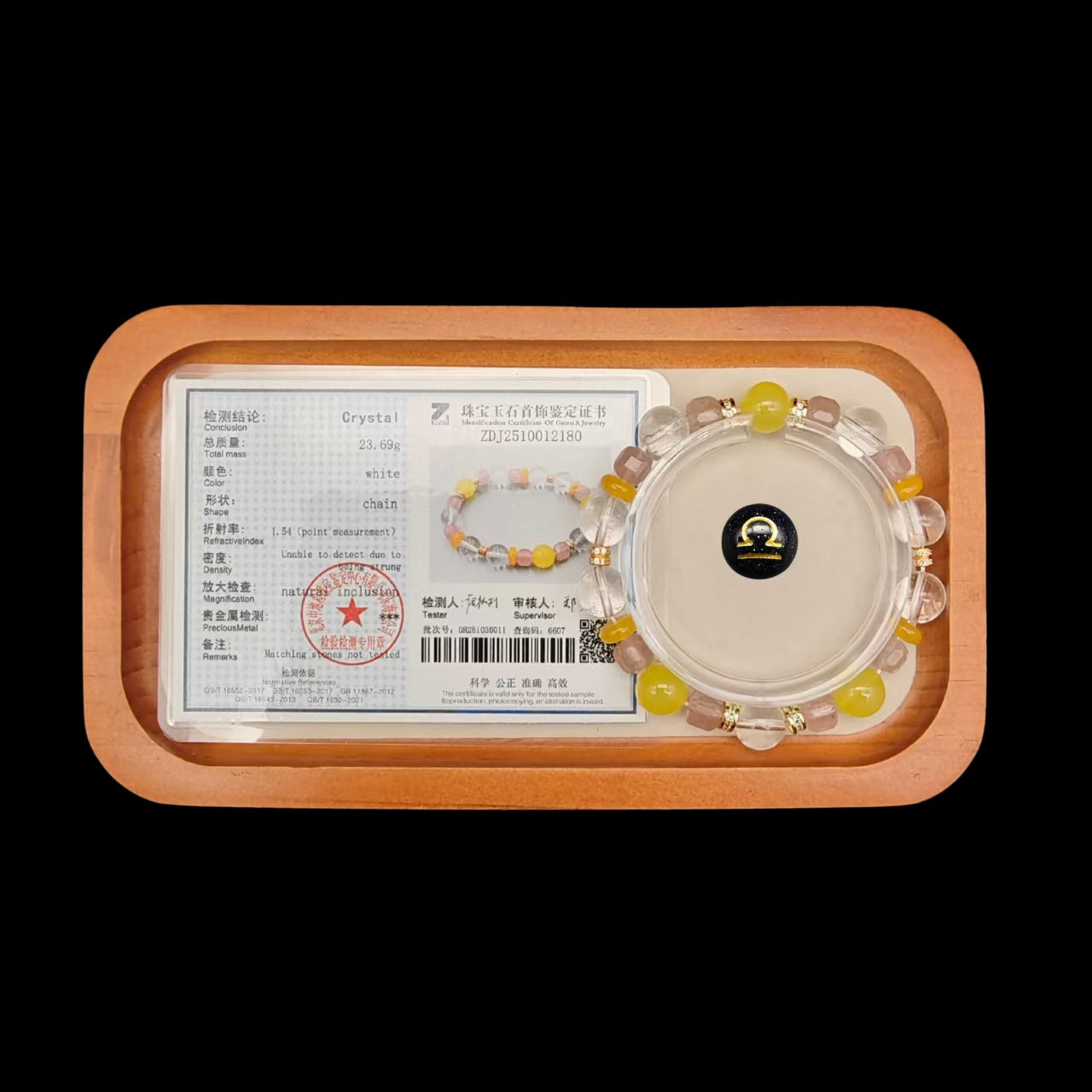 OneCrystal-Zodiac NHE Flow Crystal Beads Series Libra-Momentum Bracelet-*Hourglass Flow*