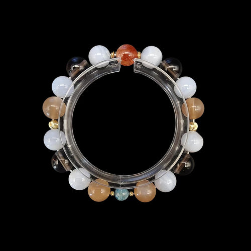 OneCrystal-Zodiac NHE Flow Crystal Beads Series Sagittarius-HeartFire Bracelet-*Eternal Flame*