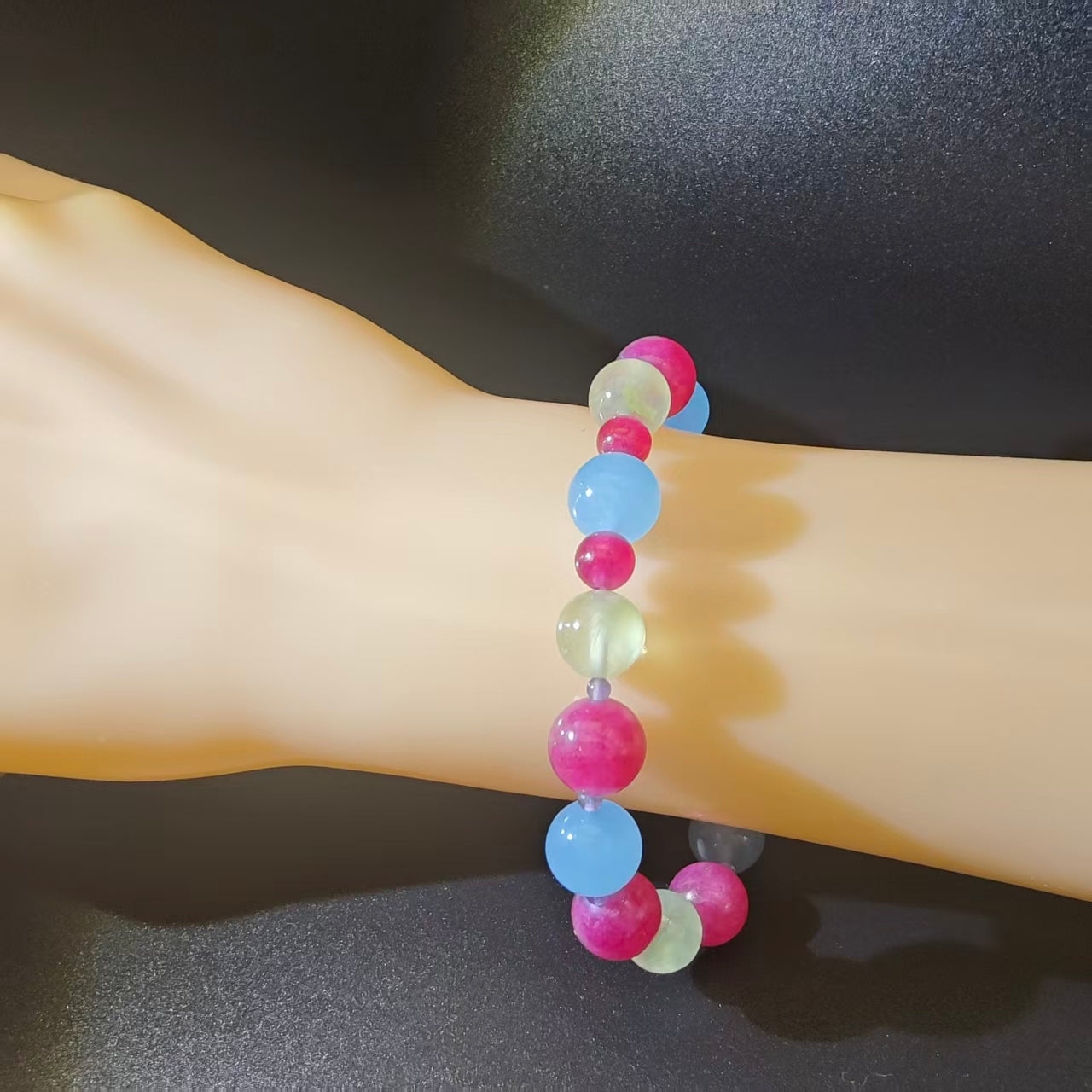 OneCrystal-Zodiac NHE Flow Crystal Beads Series Aries-HeartFire Bracelet-*Lava Whisper*