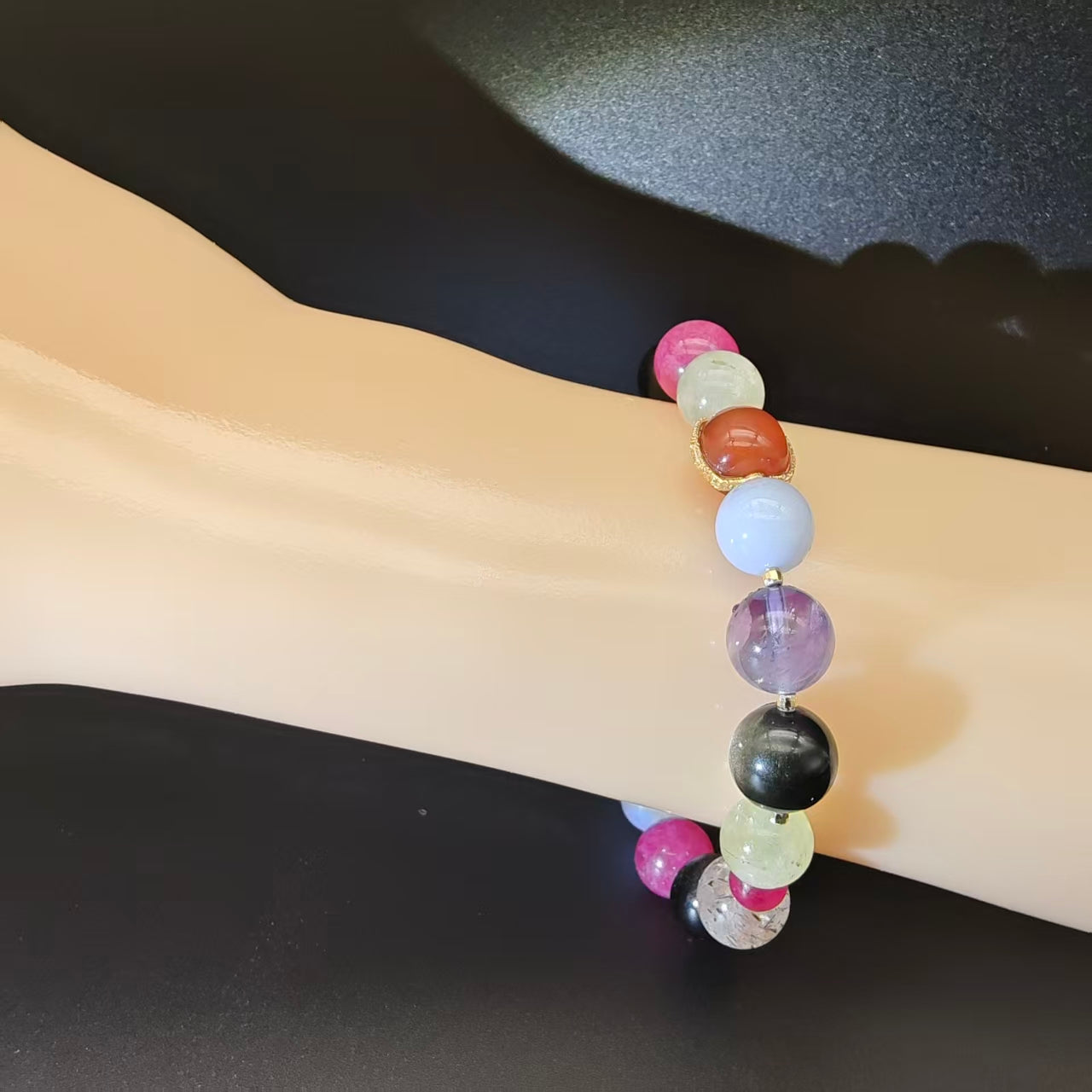 OneCrystal-Zodiac NHE Flow Crystal Beads Series Taurus-Alignment Bracelet-*Abundance Trinity Key*